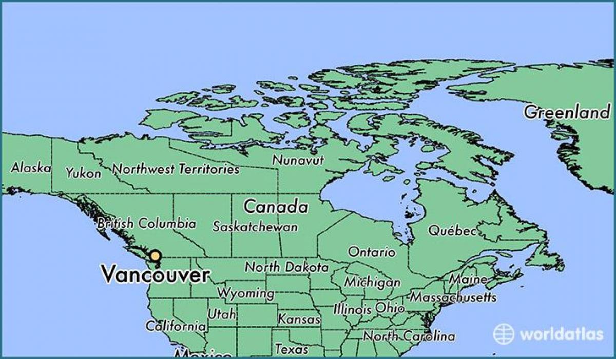 kartta kanada näyttää vancouver