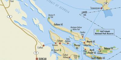 Kanadan gulf islands kartta