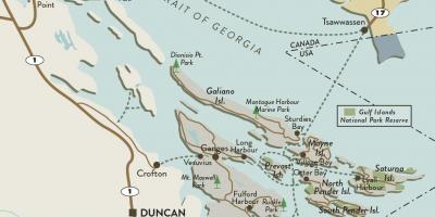 Kartta vancouver island ja gulf islands