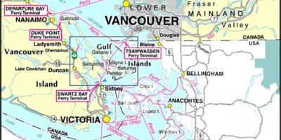 Vancouver island ferry reittejä kartta