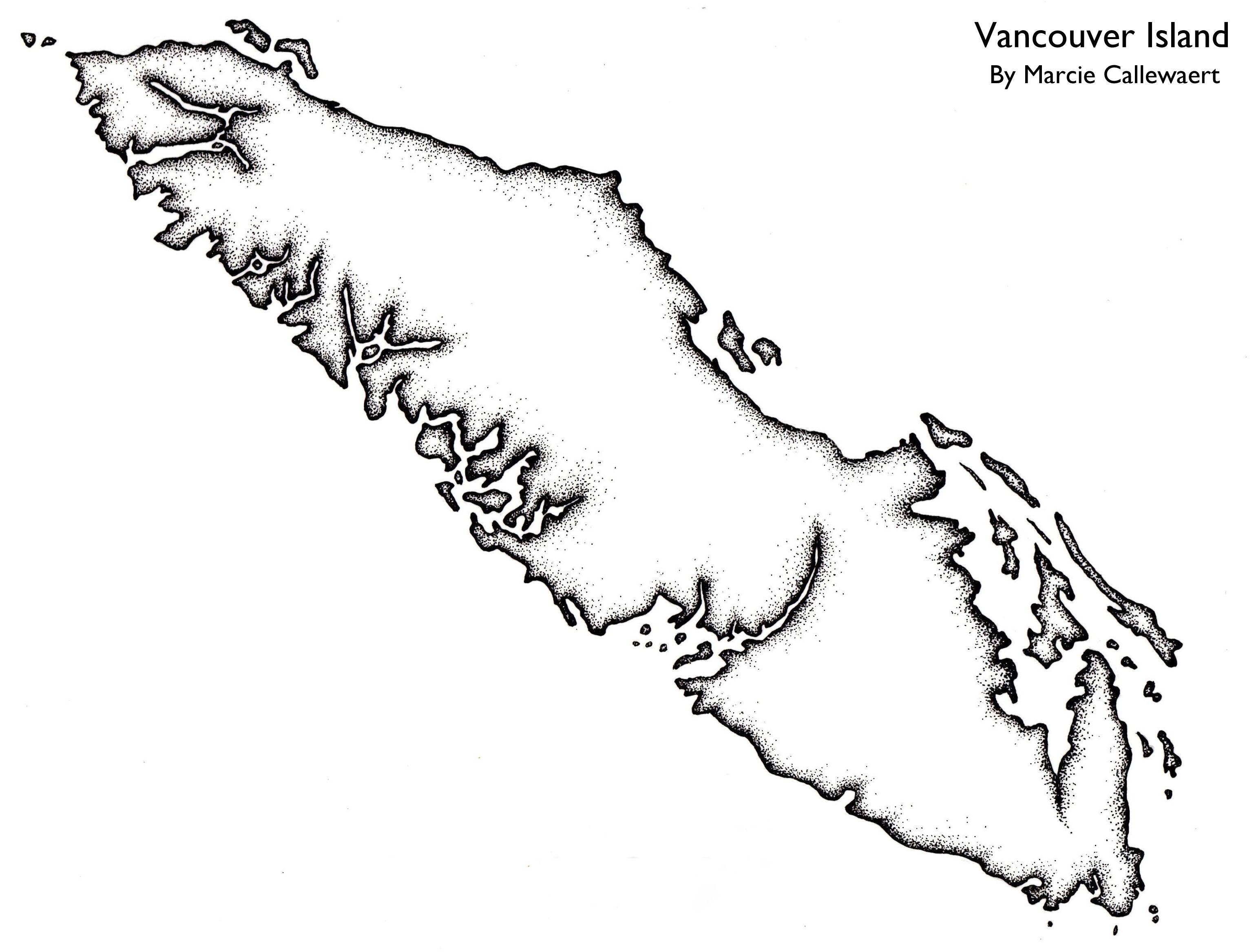 Vancouver island kartta ääriviivat - Kartta vancouver island outline  (British Columbia, Kanada)