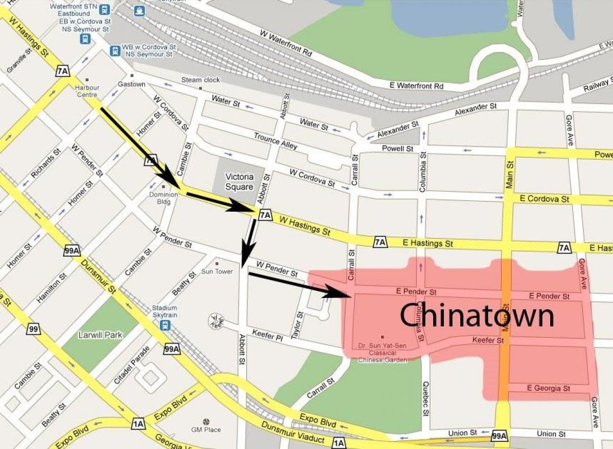 Kartta chinatown vancouver