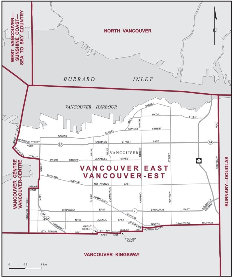 Kartta itä-vancouver 