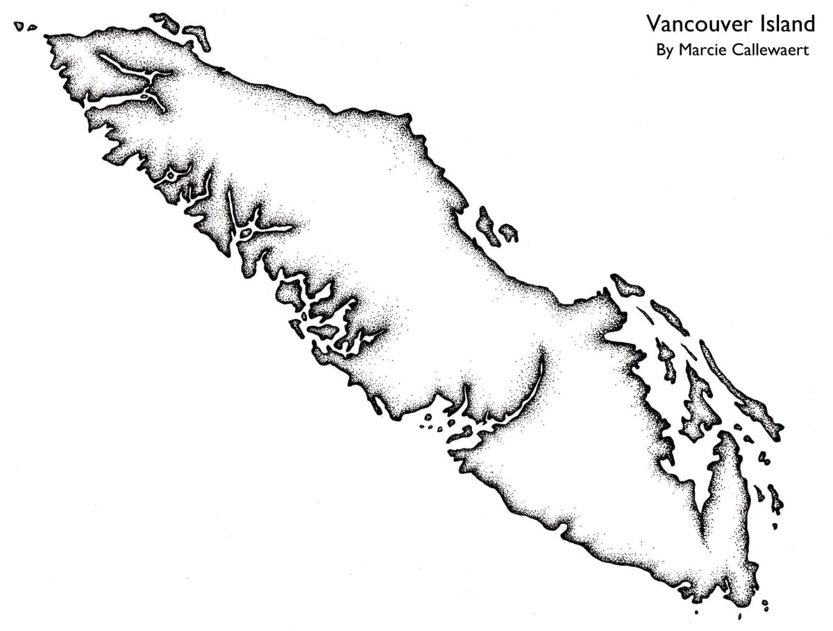 Kartta vancouver island outline