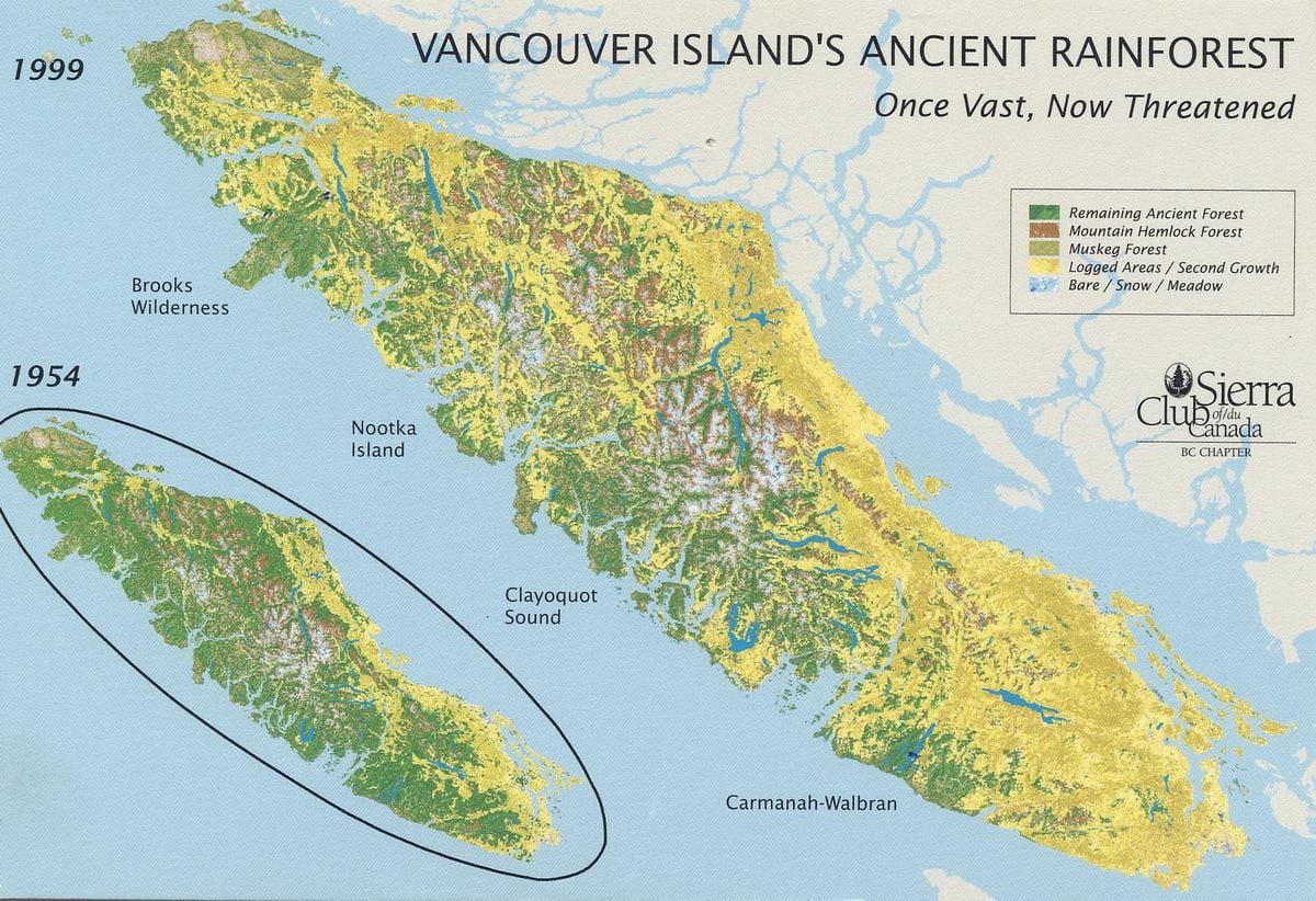 rainforest vancouver island kartta