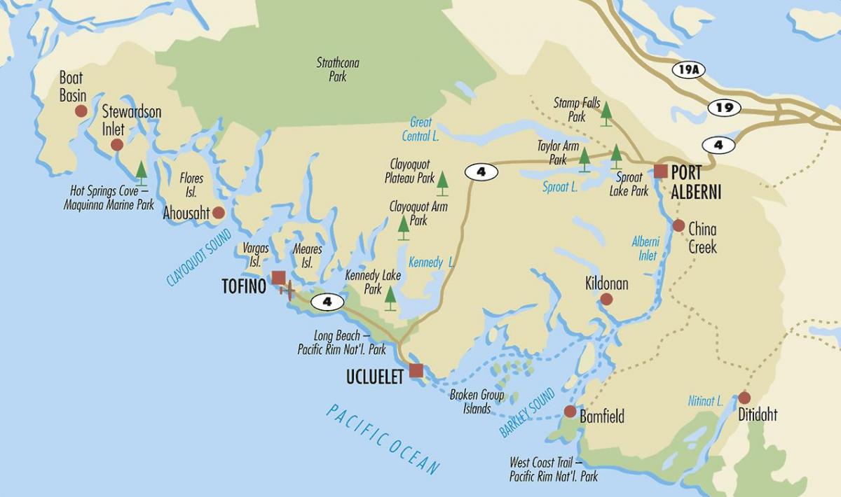 vancouver island nähtävyydet kartta