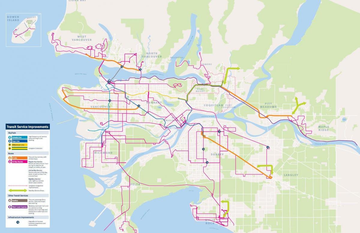 vancouver transit-järjestelmän kartta
