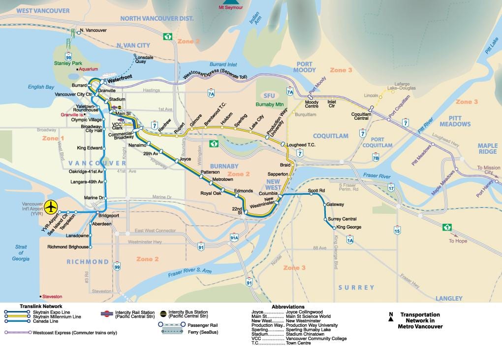 vancouver bc metro kartta