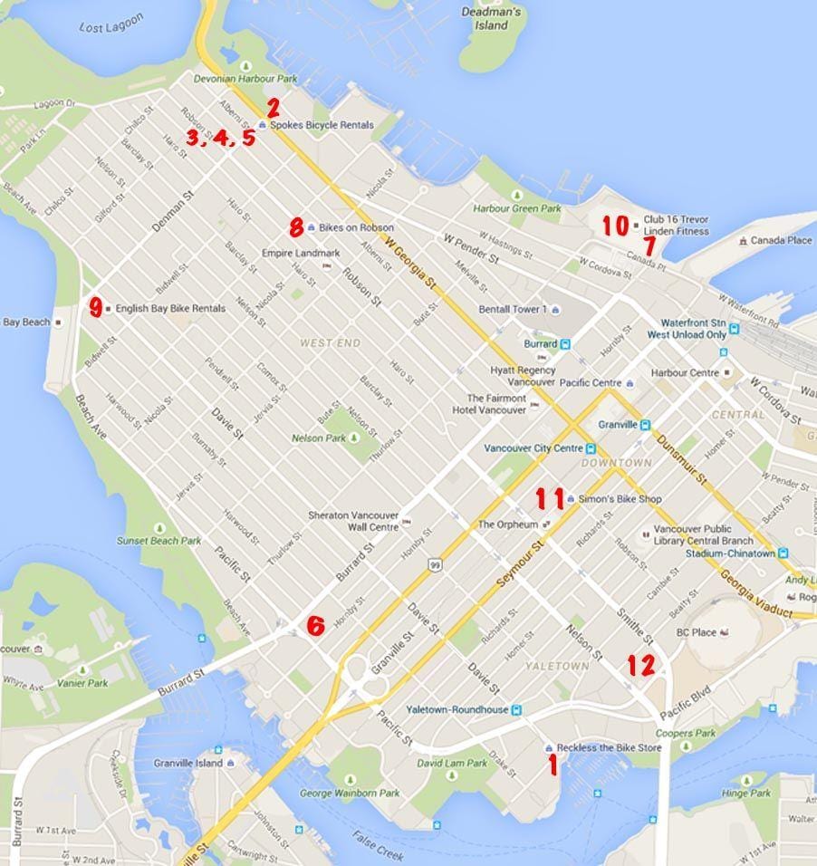 vancouver polkupyörän kartta