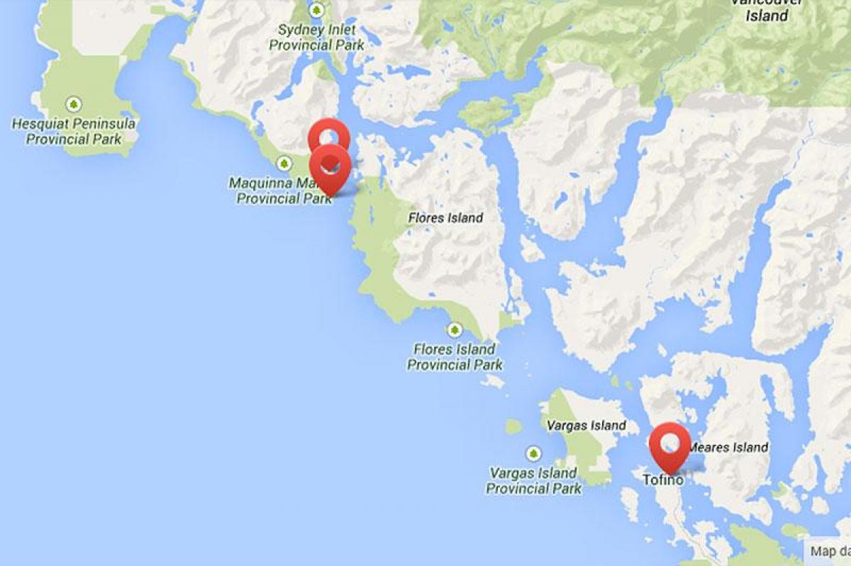 Kartta vancouver island hot springs