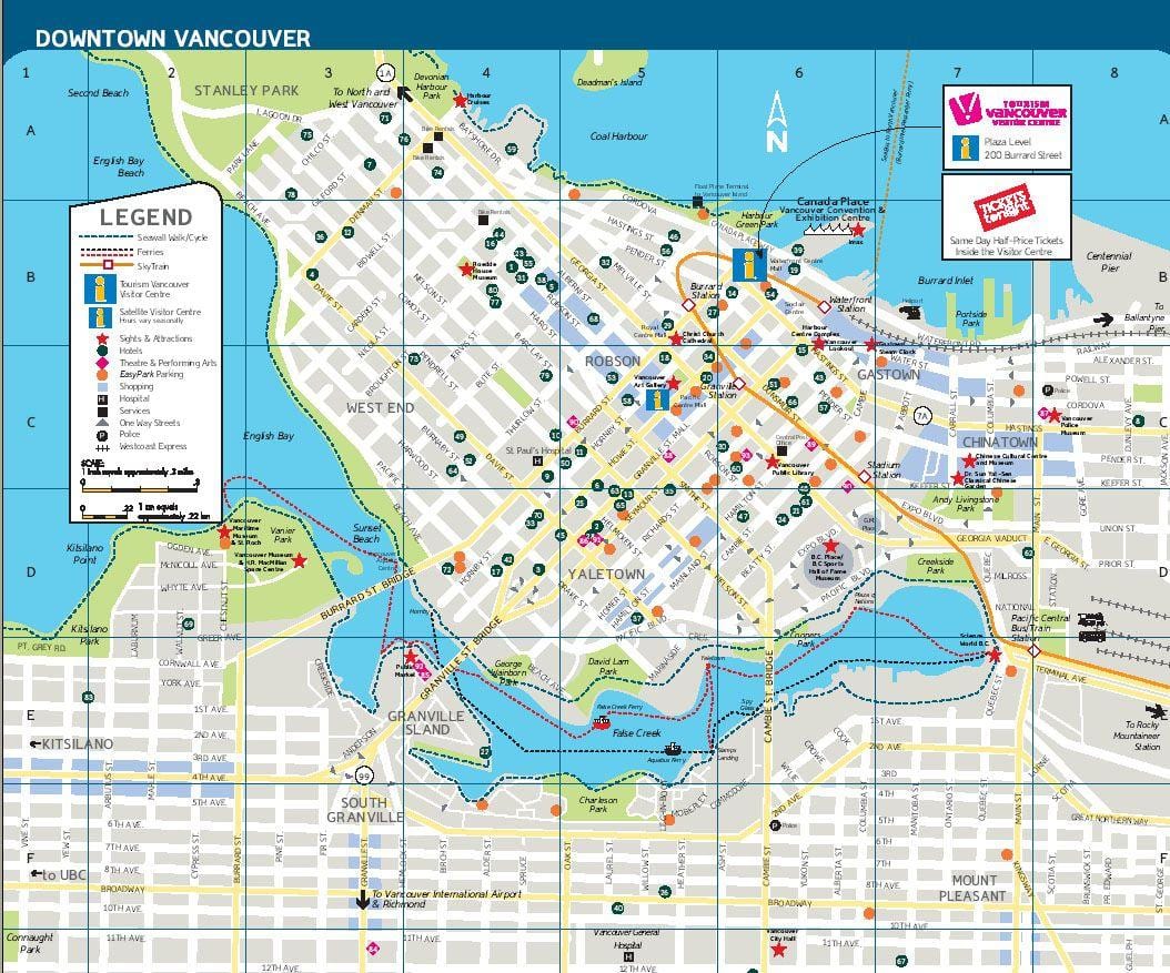 vancouver kanada nähtävyydet kartta