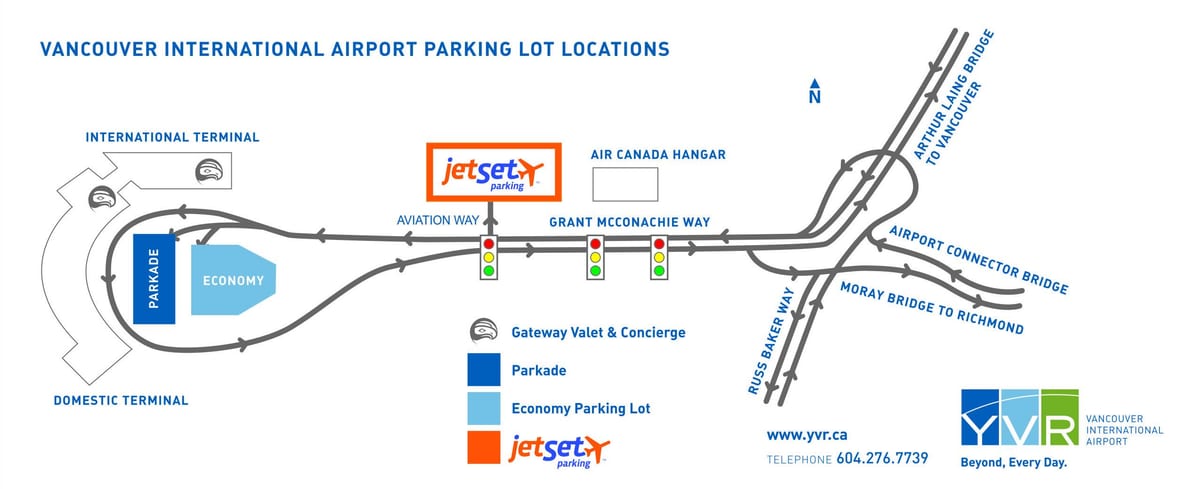 vancouver lentokenttä pysäköinti kartta
