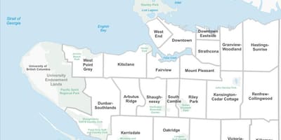 Vancouver kiinteistöjen kartta