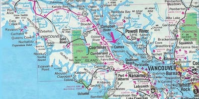 Kartta vancouver island järvet