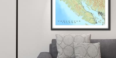 Kartta vancouver island seinään